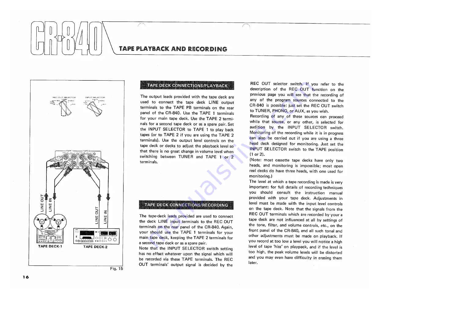 Yamaha CR-840 Owner'S Manual Download Page 18