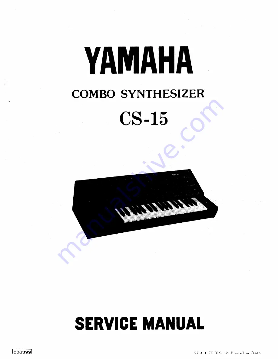 Yamaha CS-15 Service Manual Download Page 1