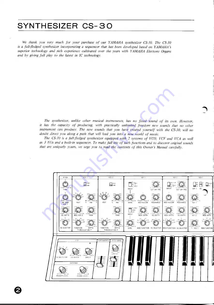 Yamaha CS-30 Owner'S Manual Download Page 2