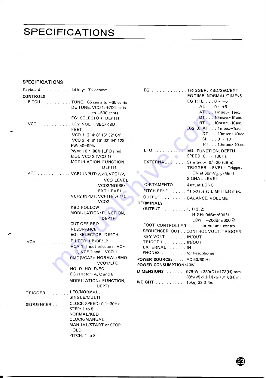 Yamaha CS-30 Owner'S Manual Download Page 23