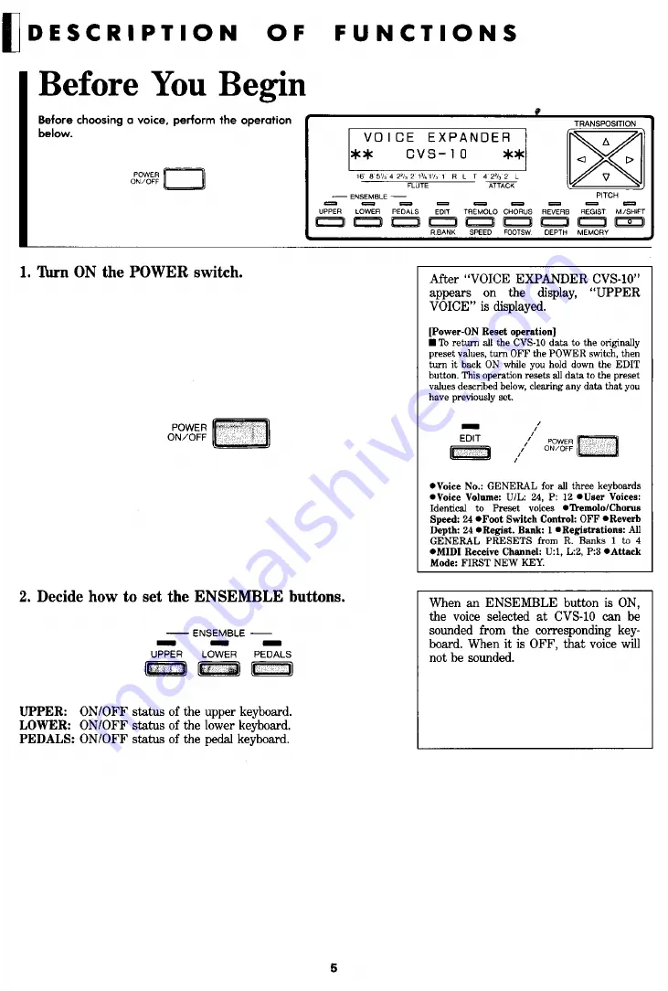 Yamaha CVS-10 User Manual Download Page 7