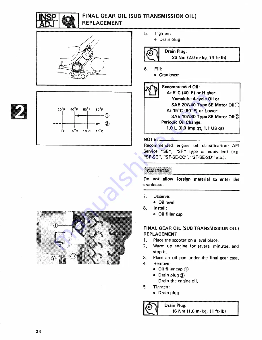 Yamaha CYGNUS.X XC125 Service Manual Download Page 24