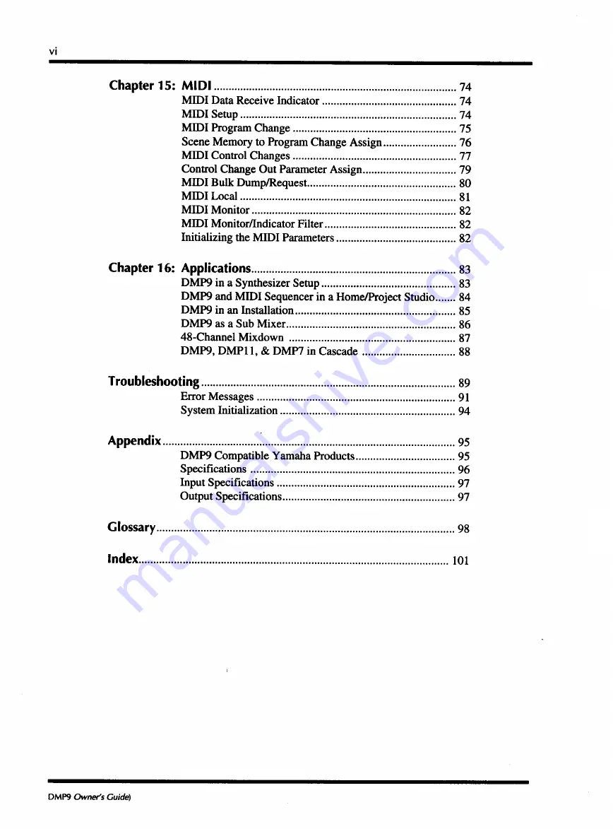 Yamaha DMP9-16 Owner'S Manual Download Page 8