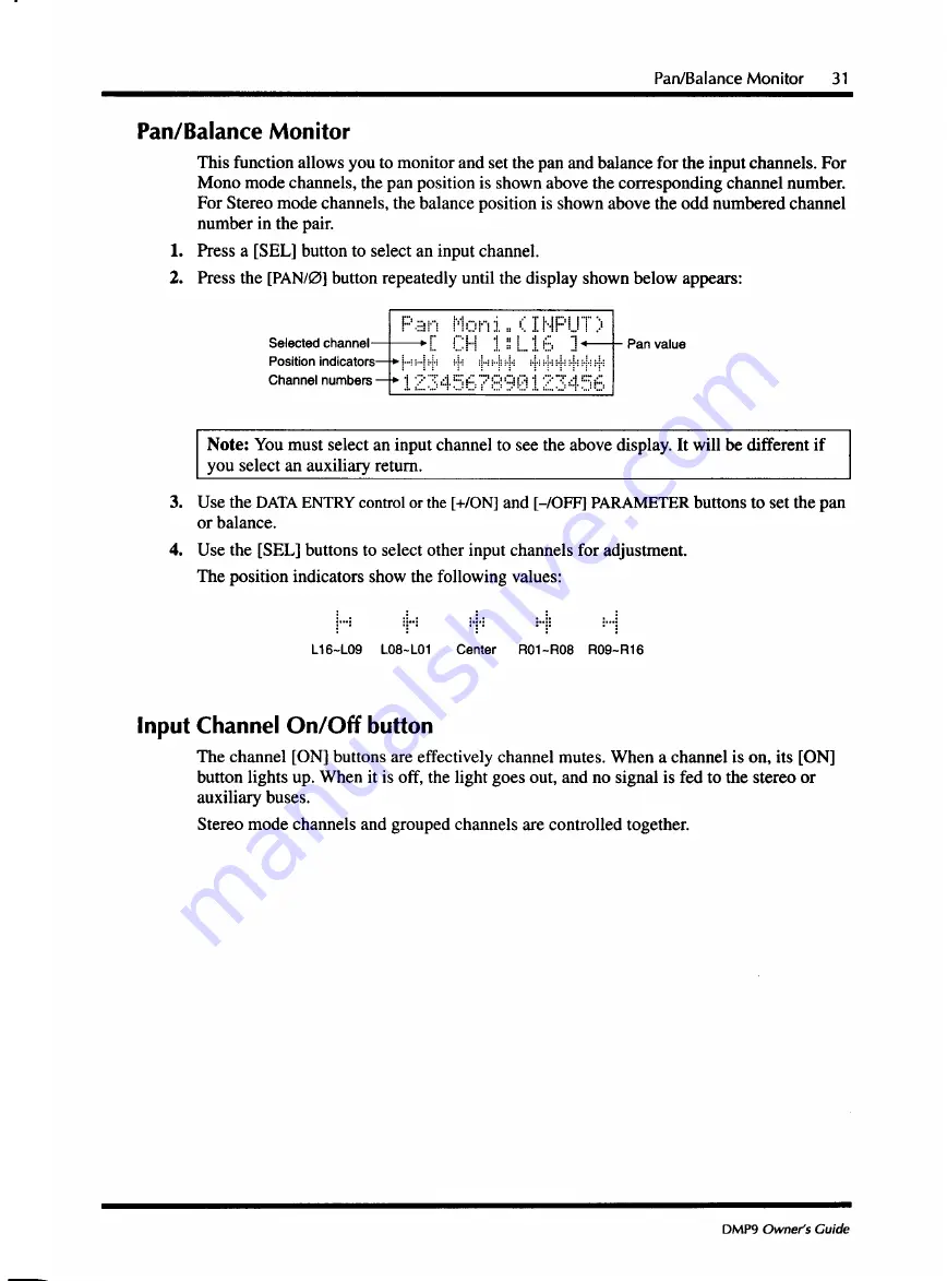 Yamaha DMP9-16 Owner'S Manual Download Page 39