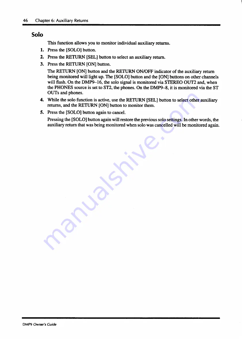 Yamaha DMP9-16 Owner'S Manual Download Page 54