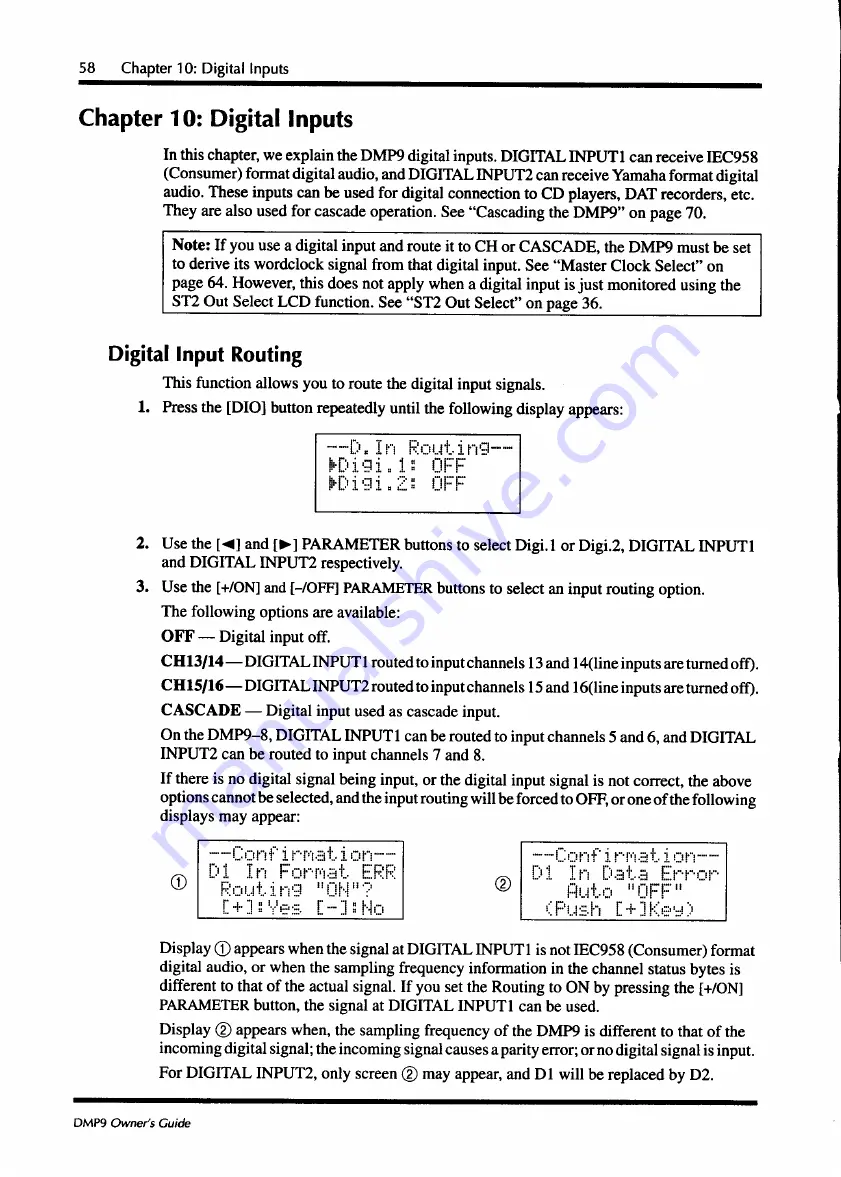 Yamaha DMP9-16 Owner'S Manual Download Page 66