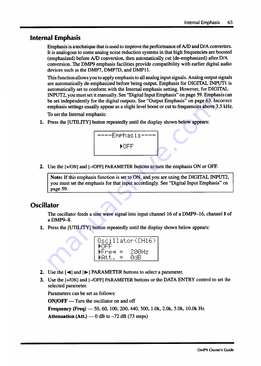 Yamaha DMP9-16 Owner'S Manual Download Page 73