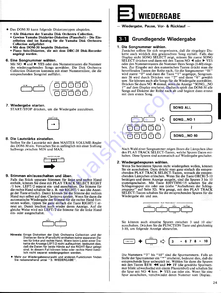 Yamaha DOM-30 (German) Eigentümer-Handbuch Download Page 5