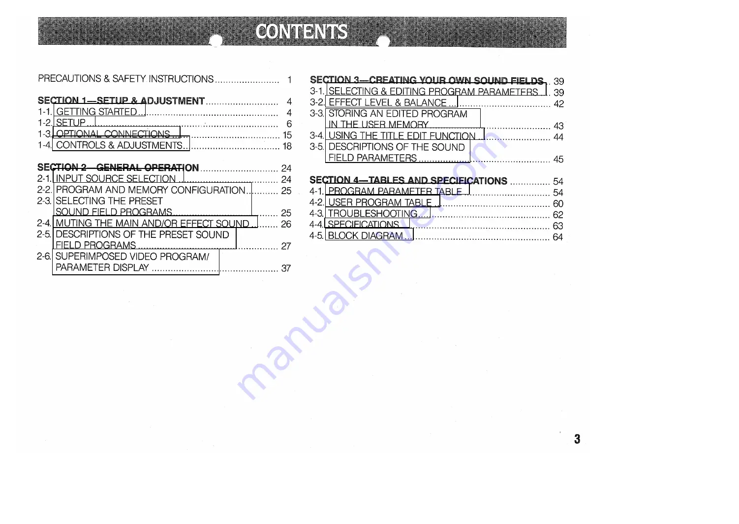 Yamaha DSP-3000 Operation Manual Download Page 5