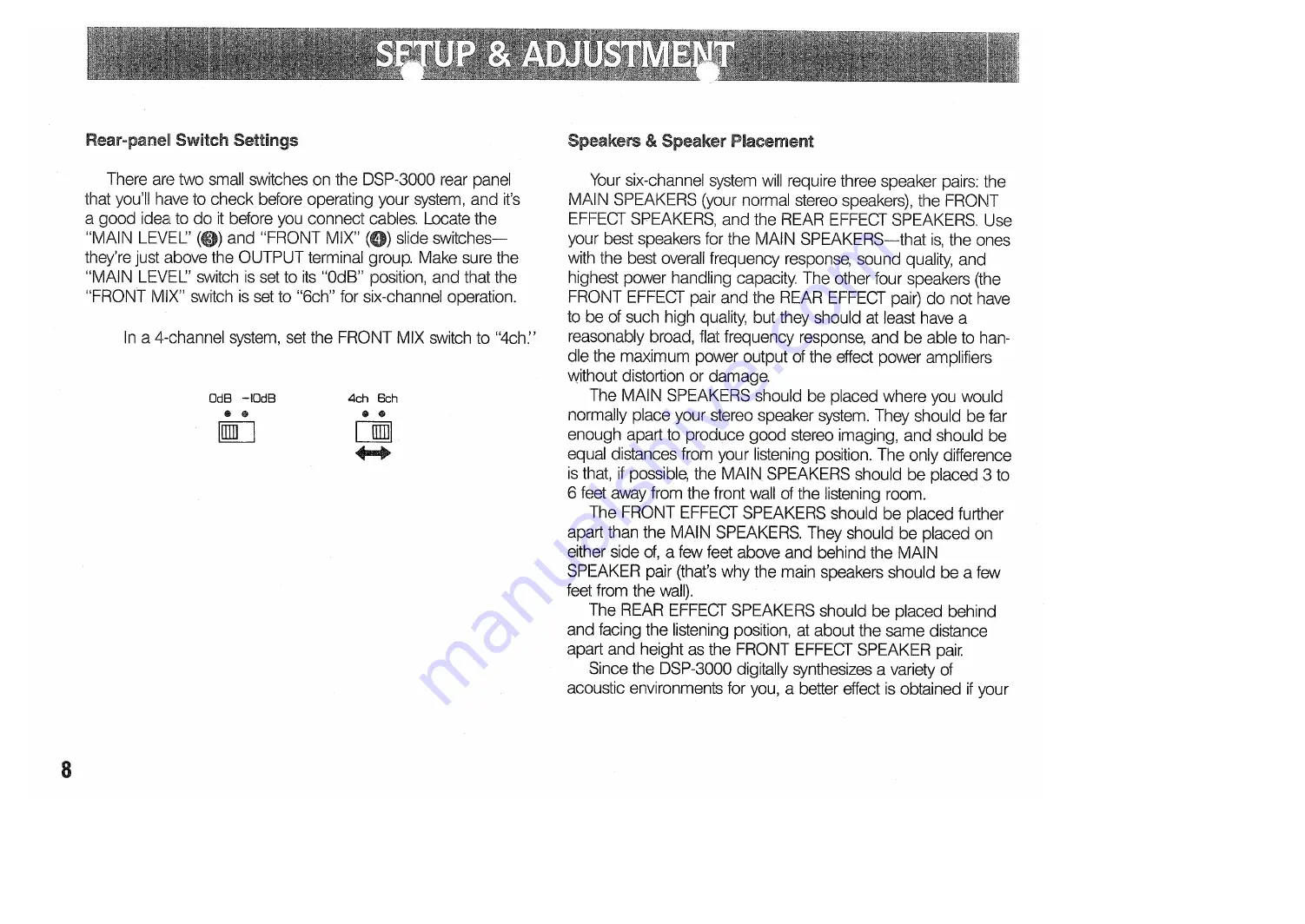 Yamaha DSP-3000 Operation Manual Download Page 10