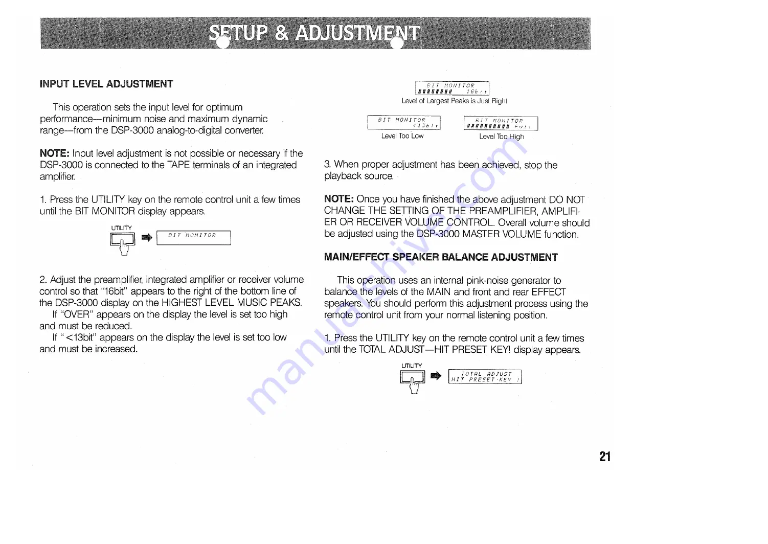 Yamaha DSP-3000 Operation Manual Download Page 23