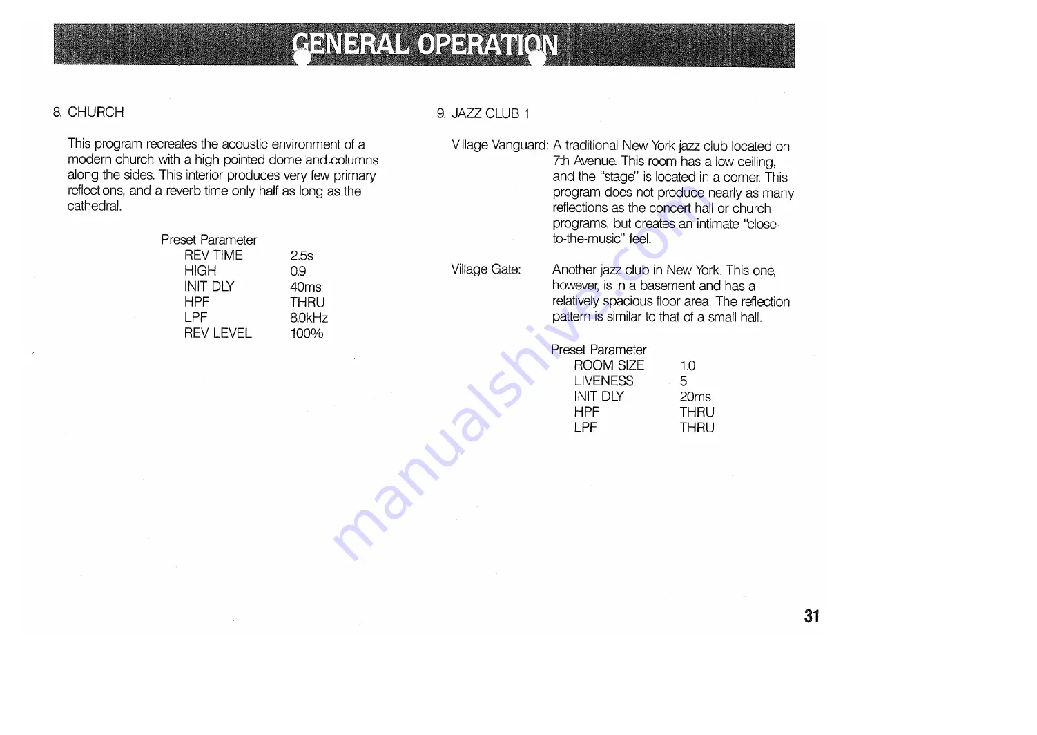 Yamaha DSP-3000 Operation Manual Download Page 33