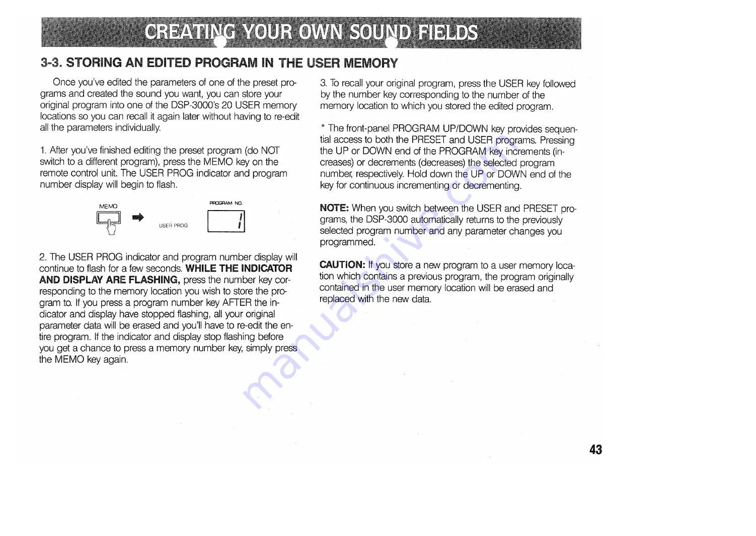 Yamaha DSP-3000 Operation Manual Download Page 45