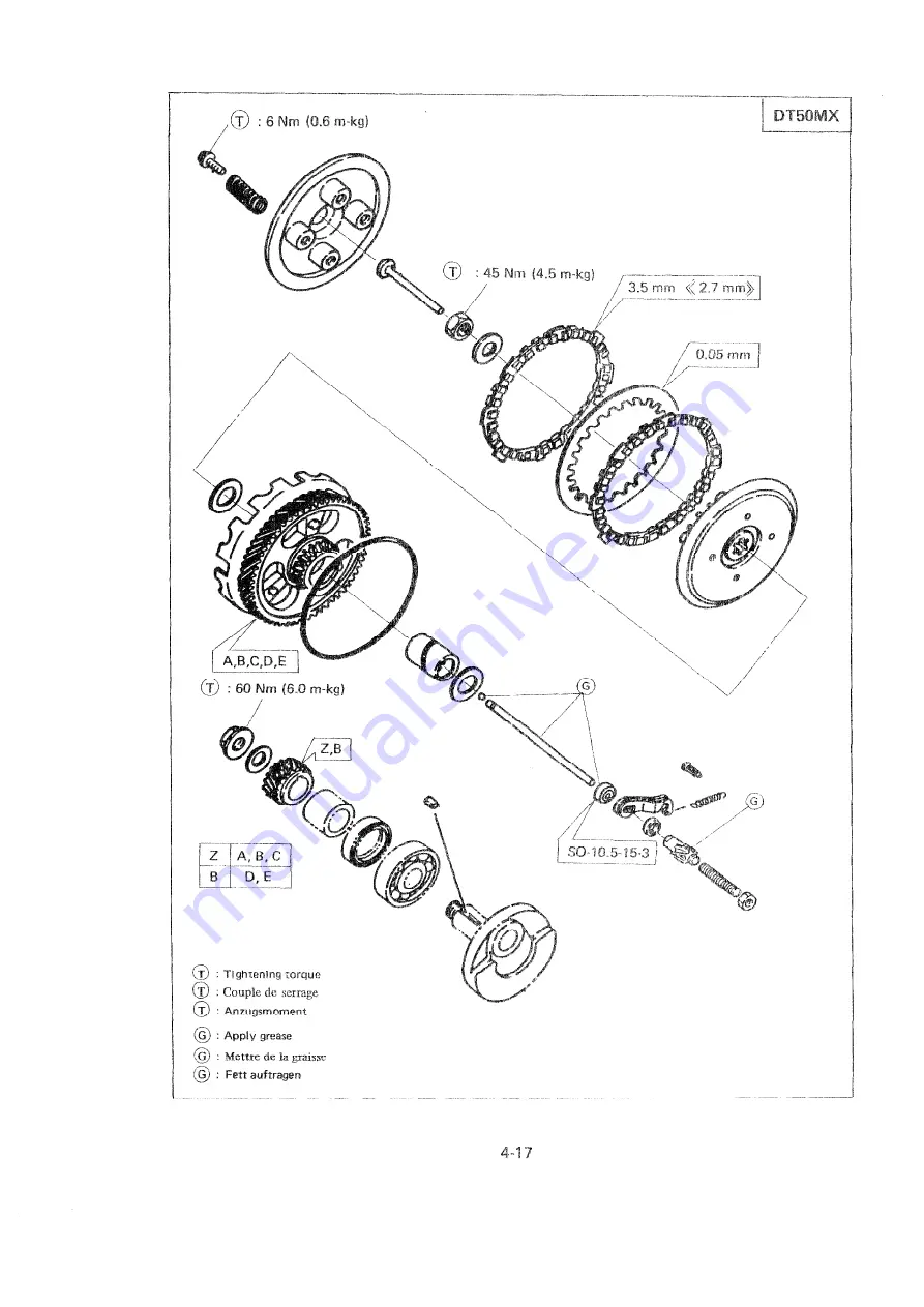 Yamaha DT 50 MX Service Manual Download Page 63