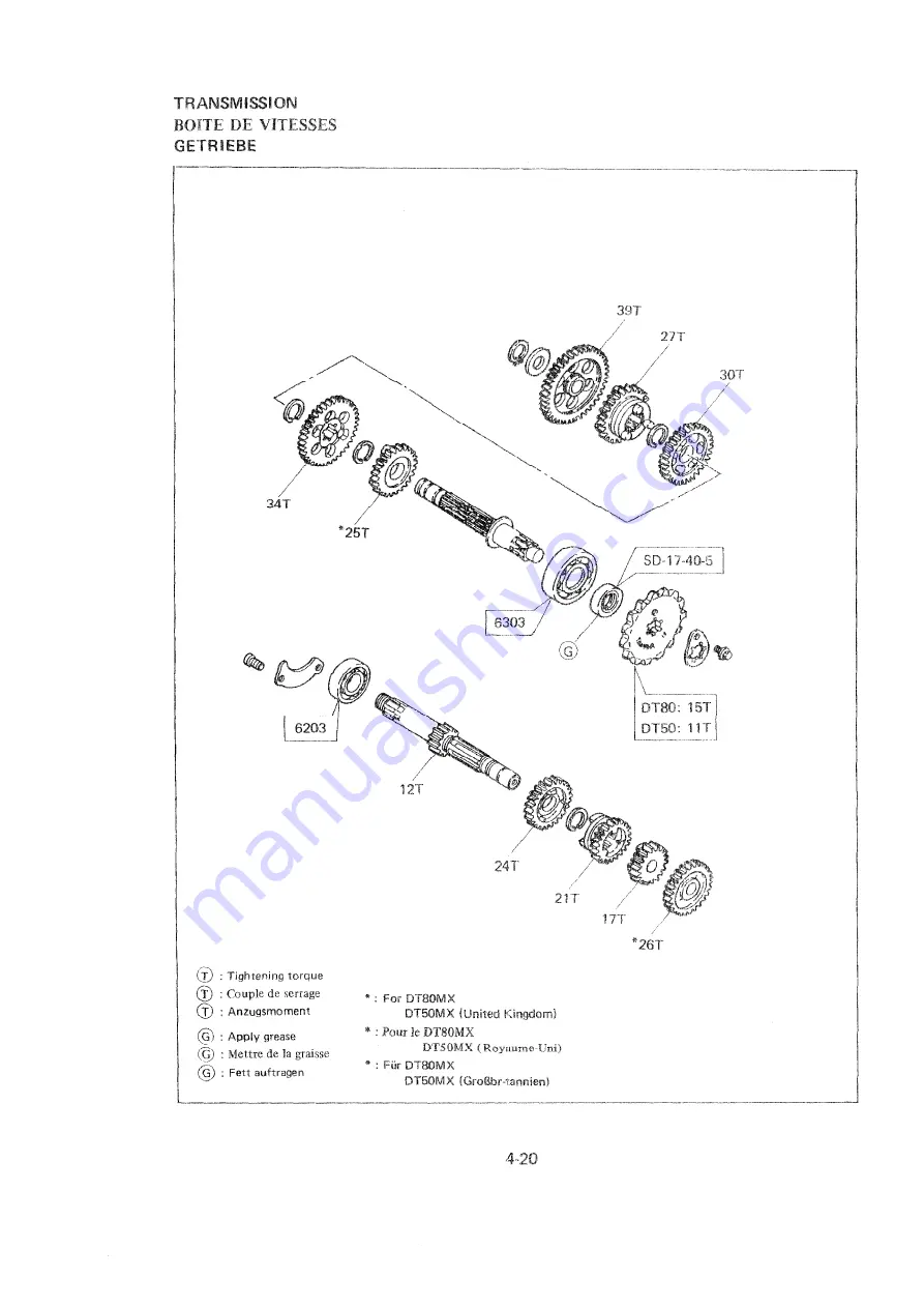 Yamaha DT 50 MX Service Manual Download Page 66