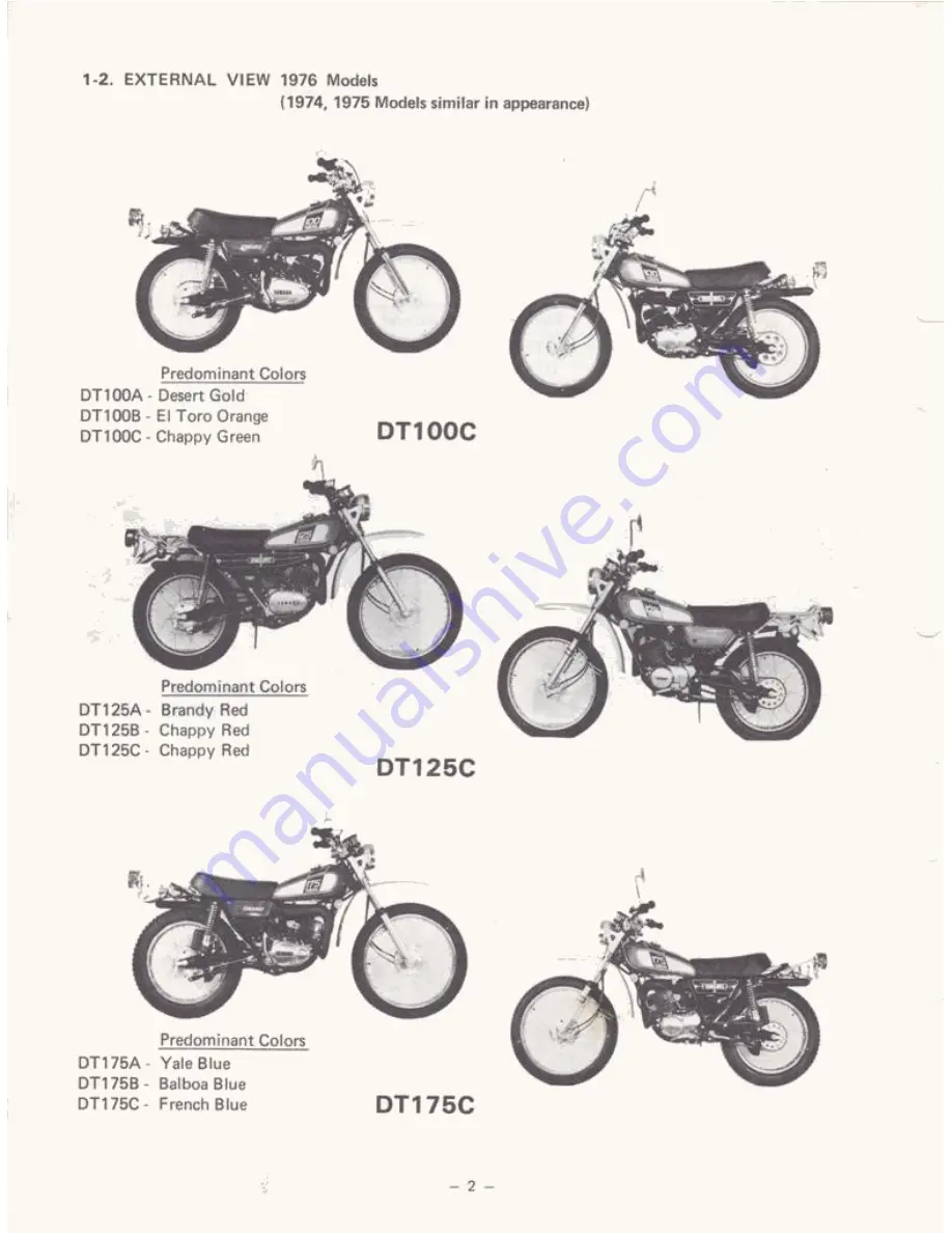 Yamaha DT100A 1974 Service Manual Download Page 9