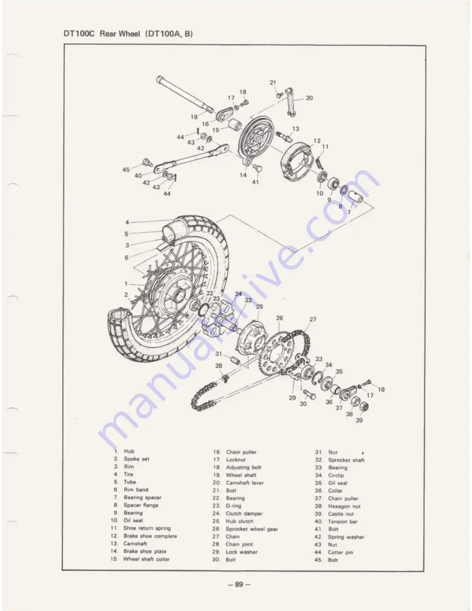 Yamaha DT100A 1974 Service Manual Download Page 102