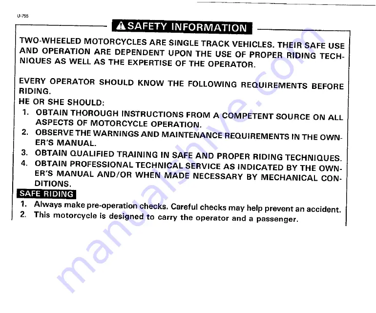 Yamaha DT200R Owner'S Manual Download Page 7