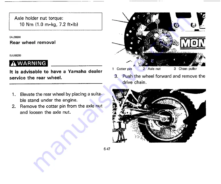 Yamaha DT200R Owner'S Manual Download Page 102