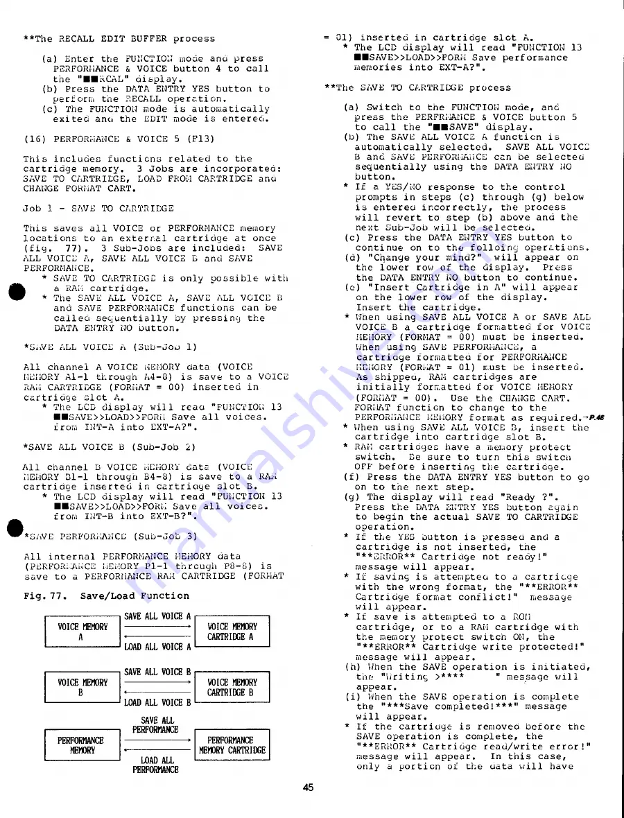 Yamaha DX1 Owner'S Manual Download Page 45