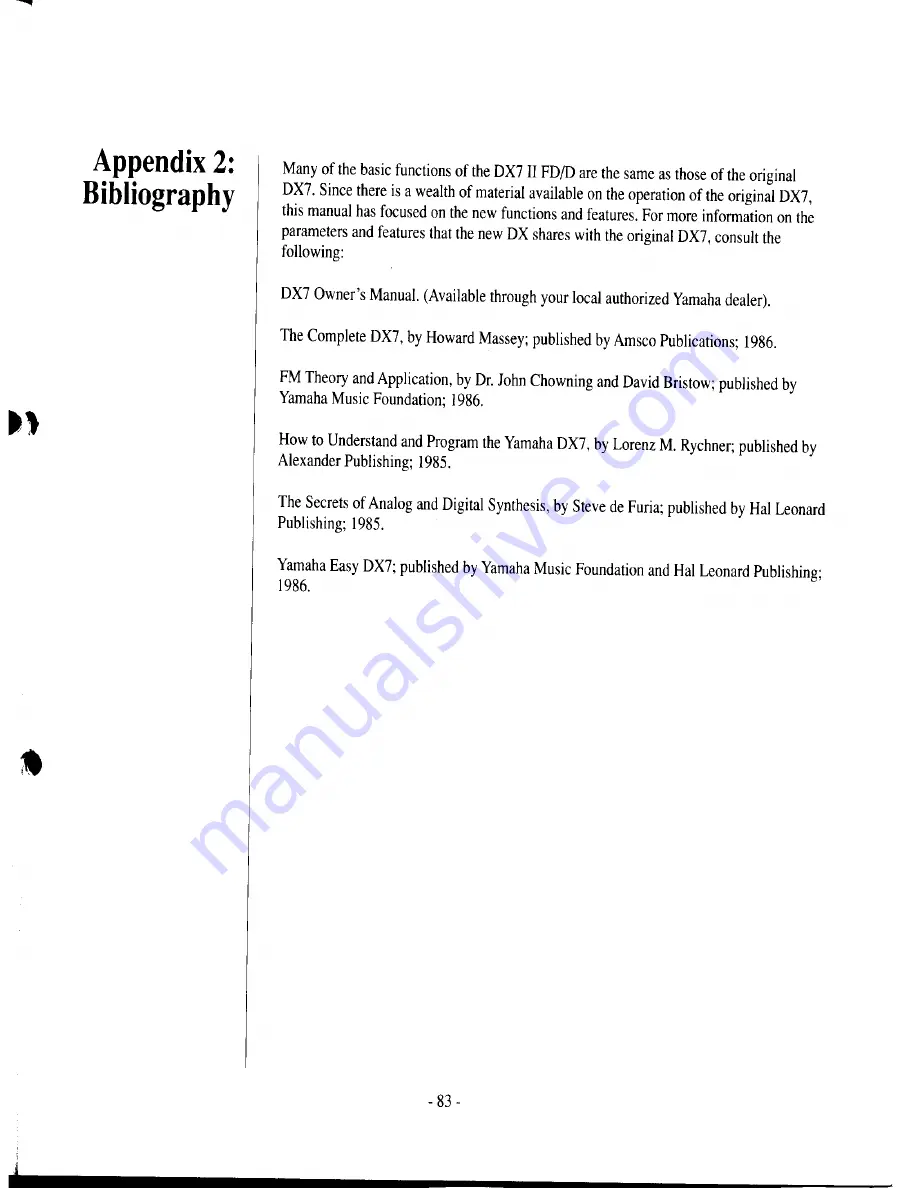 Yamaha DX7II-FD/D Owner'S Manual Download Page 91