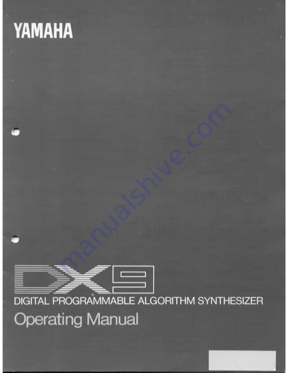 Yamaha DX9 Operating Manual Download Page 1