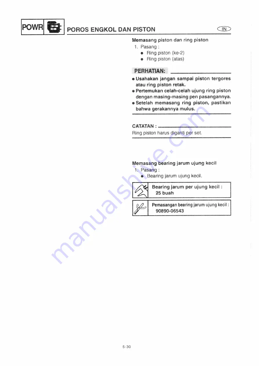 Yamaha E15C Service Manual Download Page 169