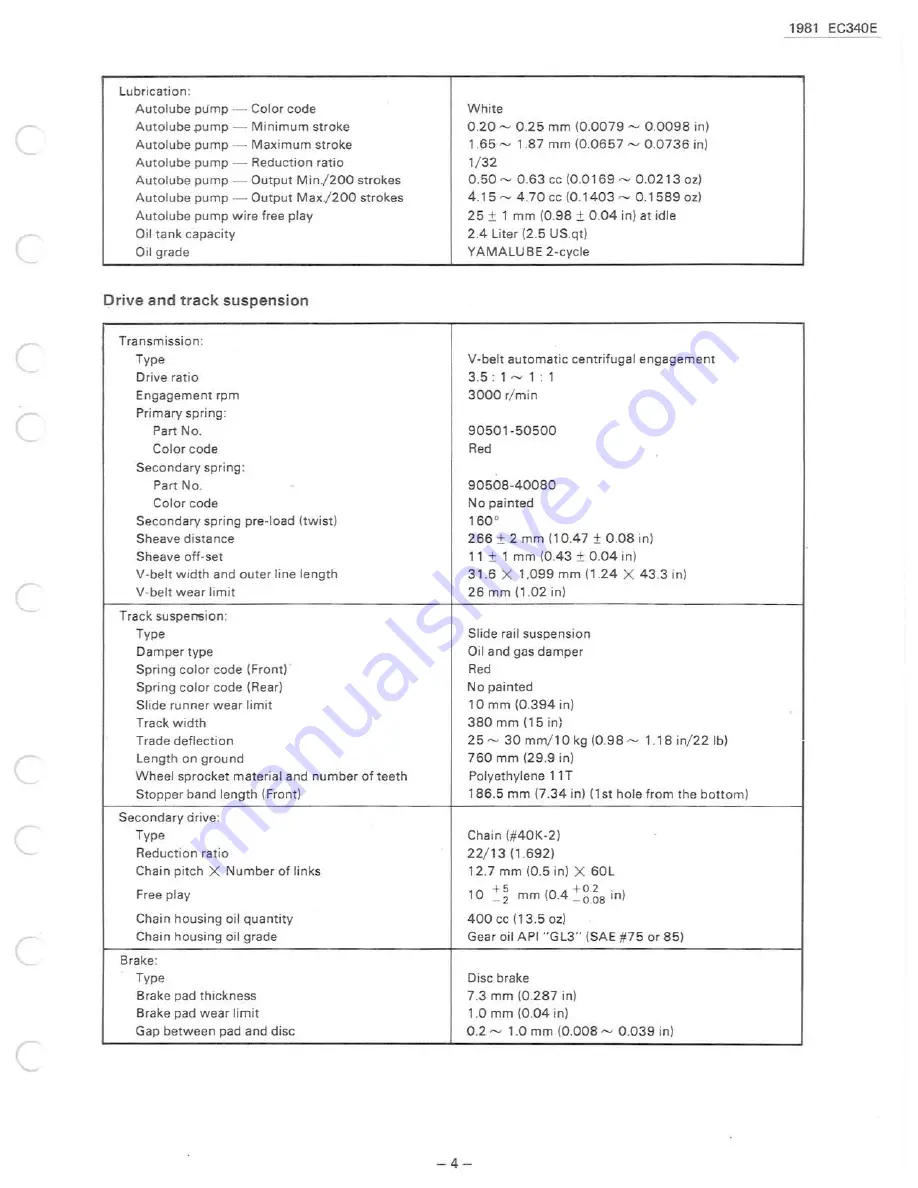 Yamaha EC340E Supplementary Service Manual Download Page 7