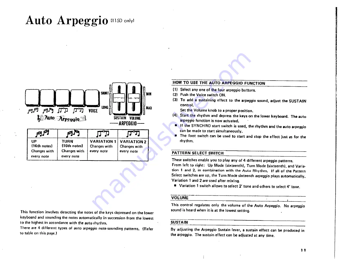 Yamaha Electone 105 User Manual Download Page 11