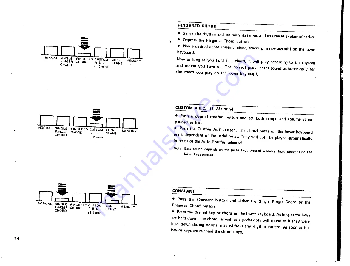 Yamaha Electone 105 User Manual Download Page 14