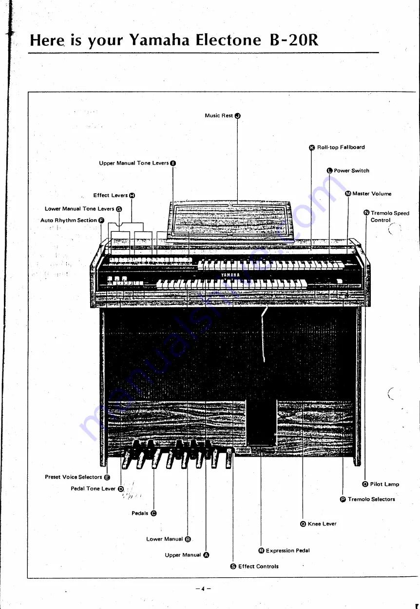 Yamaha Electone B-20R Playing Manual Download Page 4