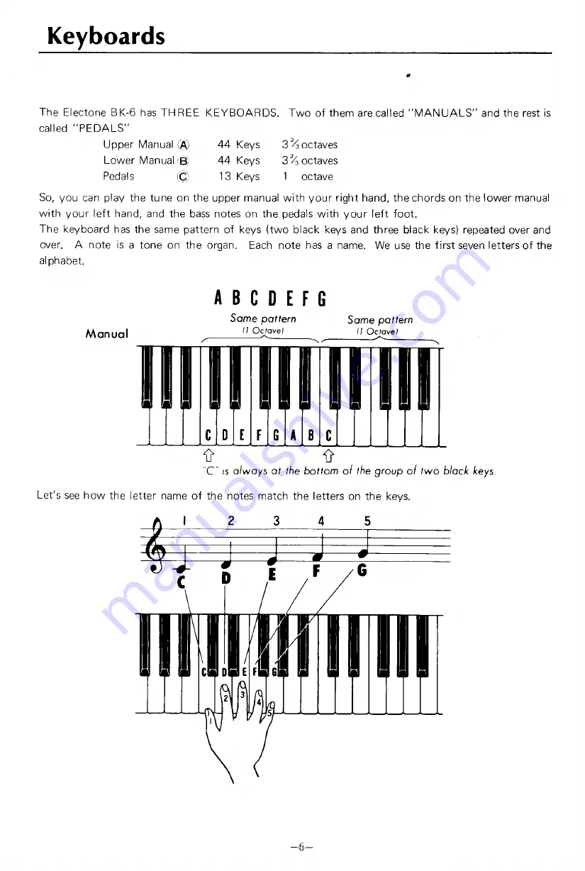 Yamaha Electone BK-6 Playing Manual Download Page 7