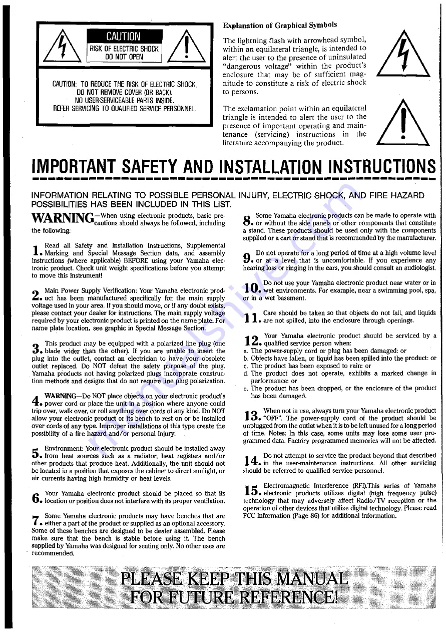 Yamaha Electone CHX-1 User Manual Download Page 2