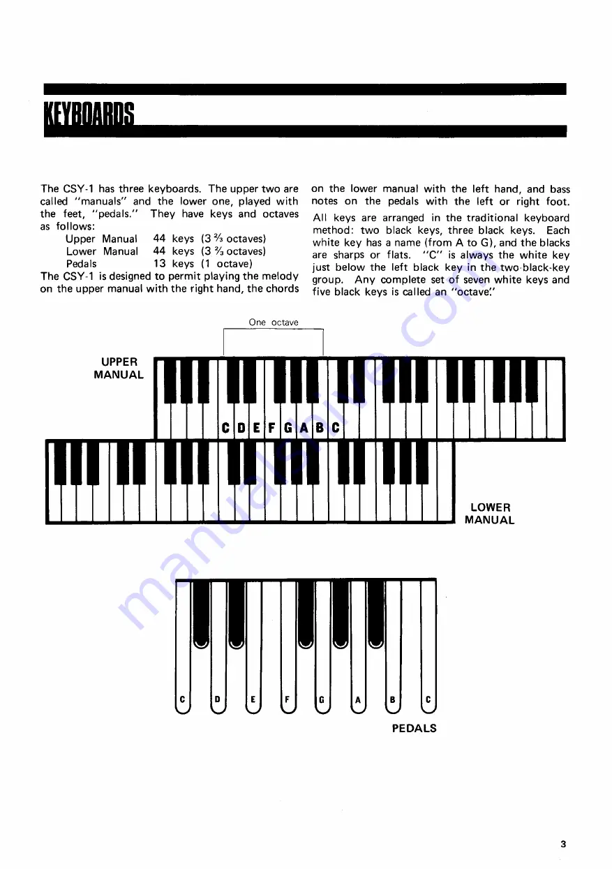 Yamaha Electone CSY-1 User Manual Download Page 5