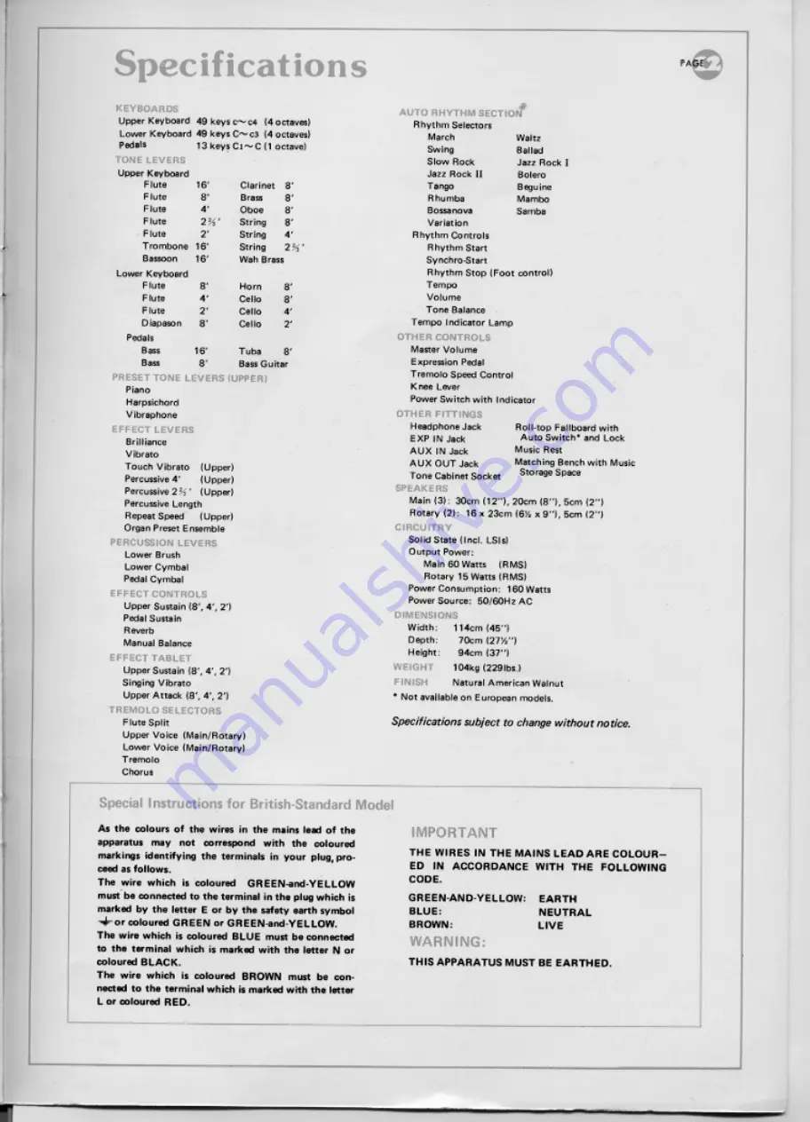 Yamaha Electone D-30 User Manual Download Page 15