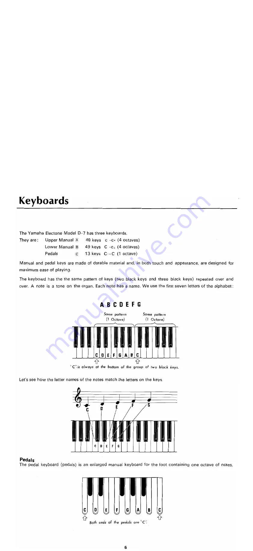 Yamaha Electone D-7 Playing Manual Download Page 7