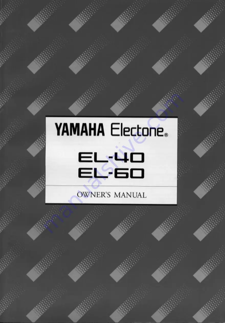 Yamaha Electone EL-40 Скачать руководство пользователя страница 1