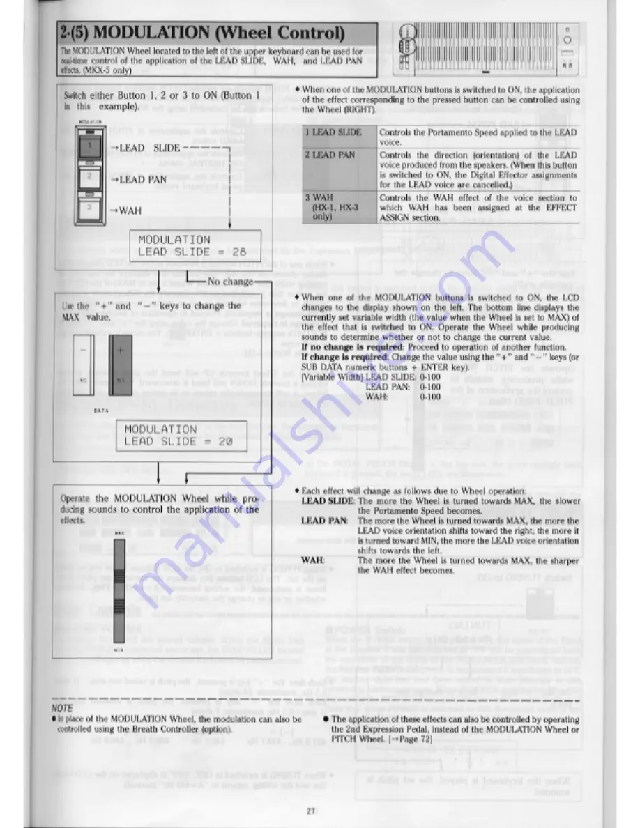 Yamaha Electone HX Скачать руководство пользователя страница 29