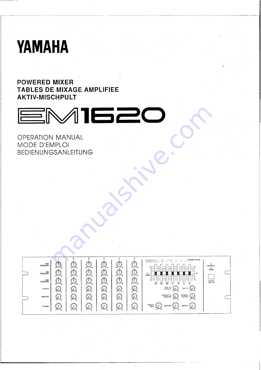 Yamaha EM-1620 Operation Manual Download Page 1