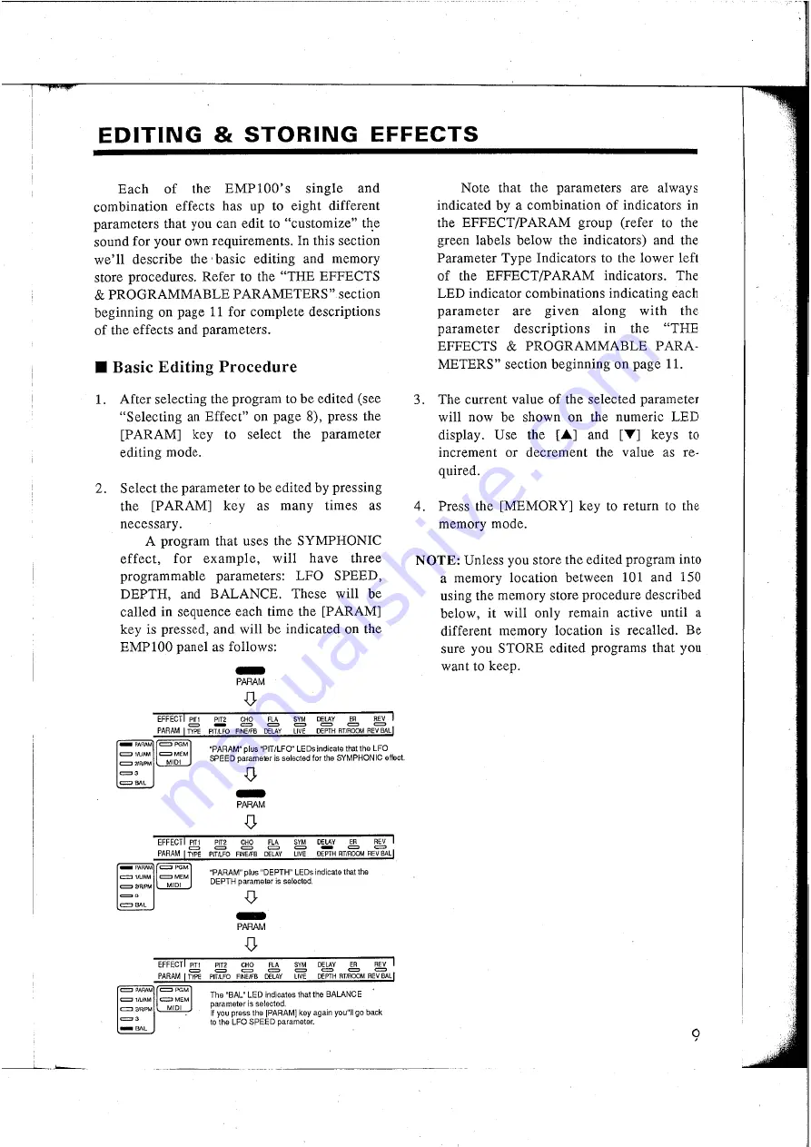 Yamaha EMP100 Operation Manual Download Page 11