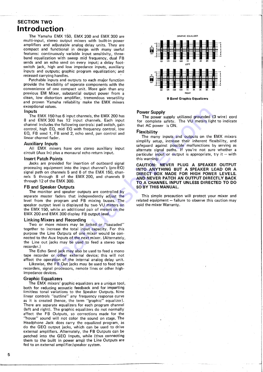 Yamaha EMX150 Operating Manual Download Page 6