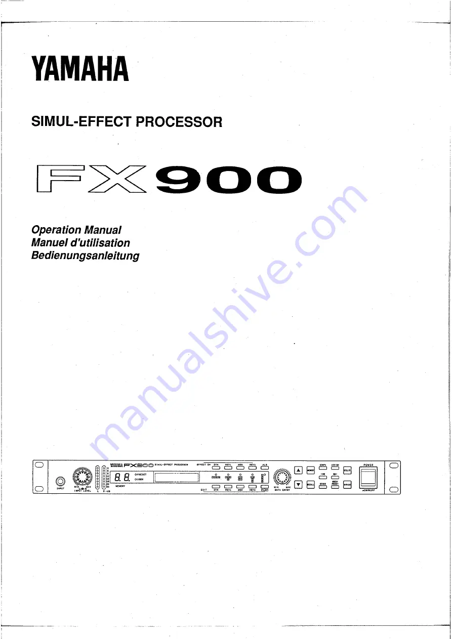 Yamaha FX900 Operation Manual Download Page 1