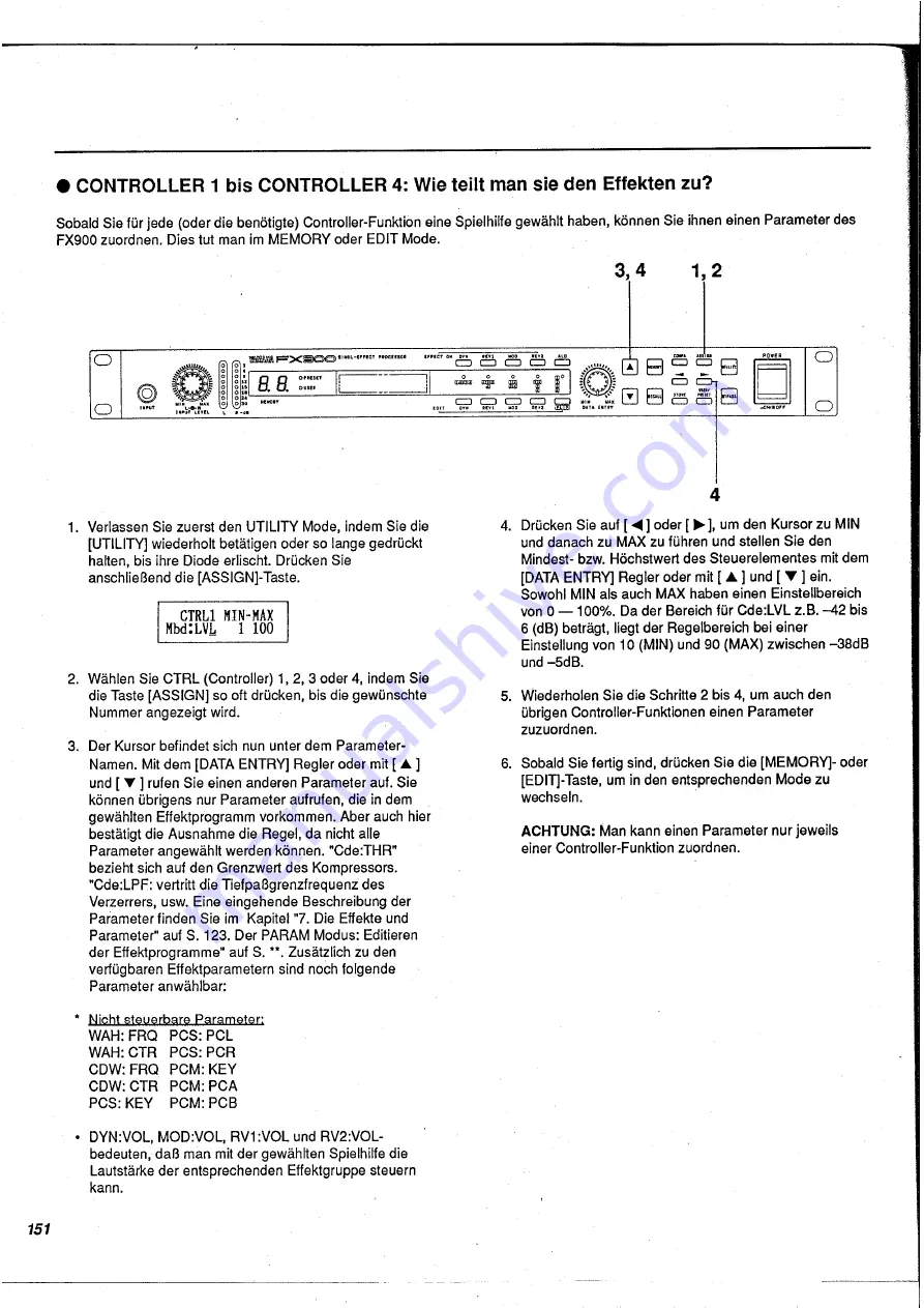 Yamaha FX900 Operation Manual Download Page 152