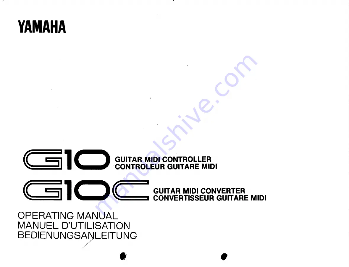 Yamaha G10 Скачать руководство пользователя страница 1