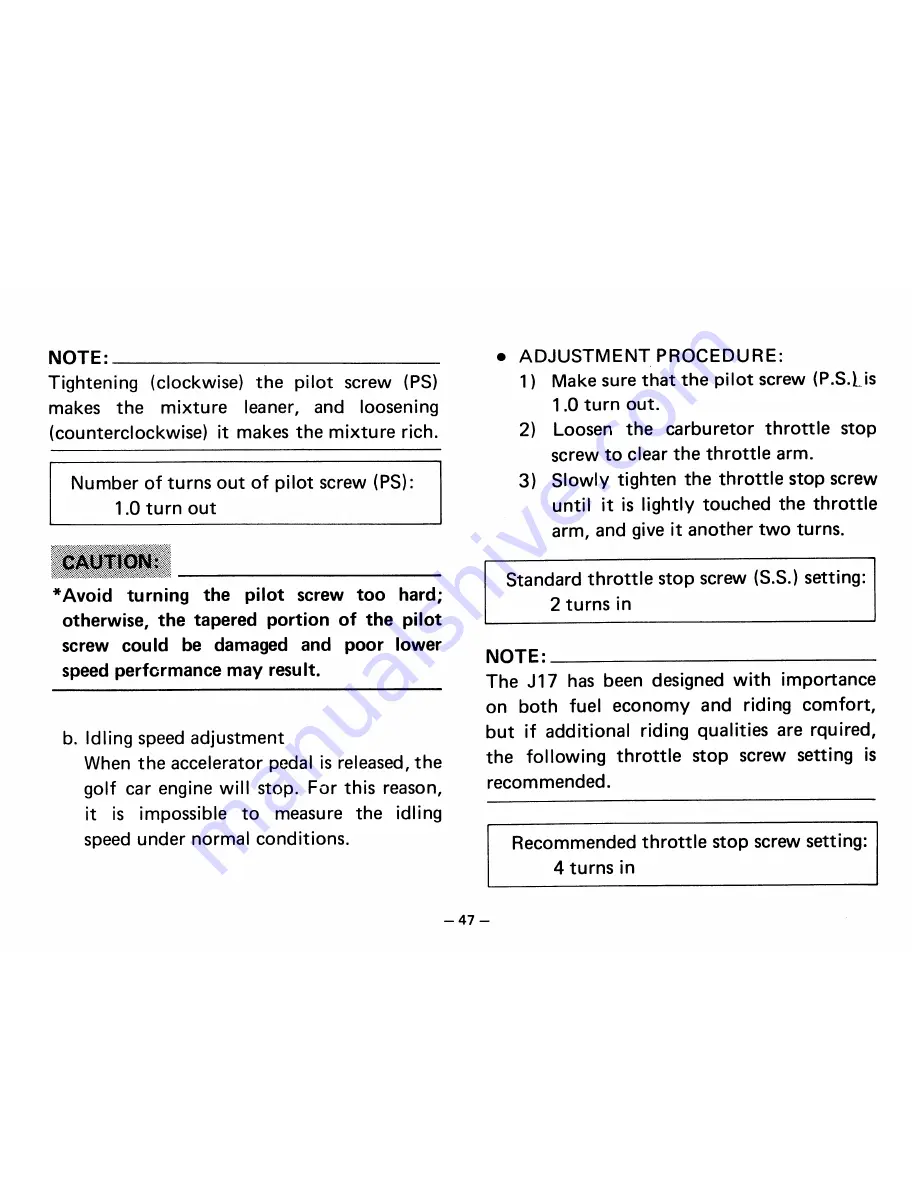 Yamaha G1AM4 Owner'S/Operator'S Manual Download Page 57