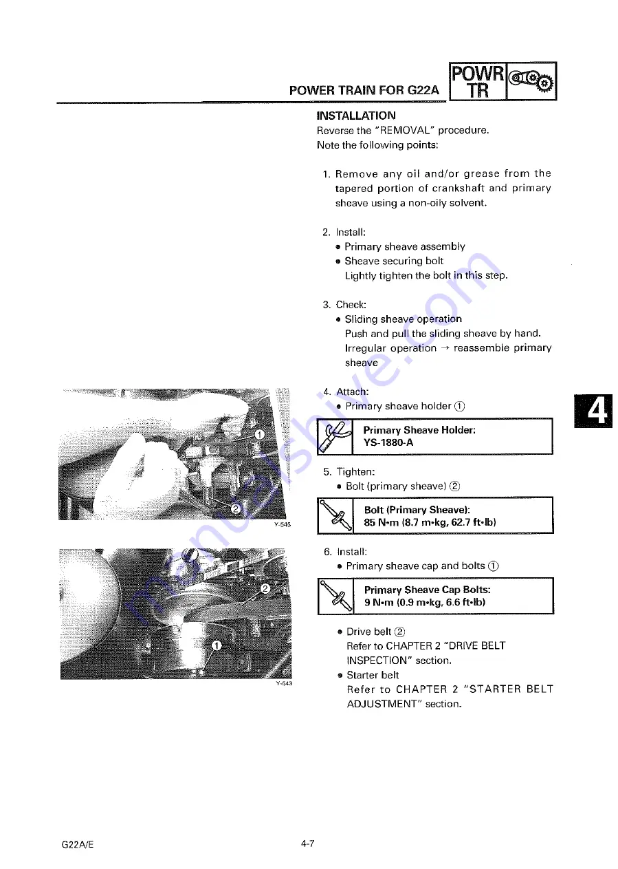 Yamaha G22 A Service Manual Download Page 137