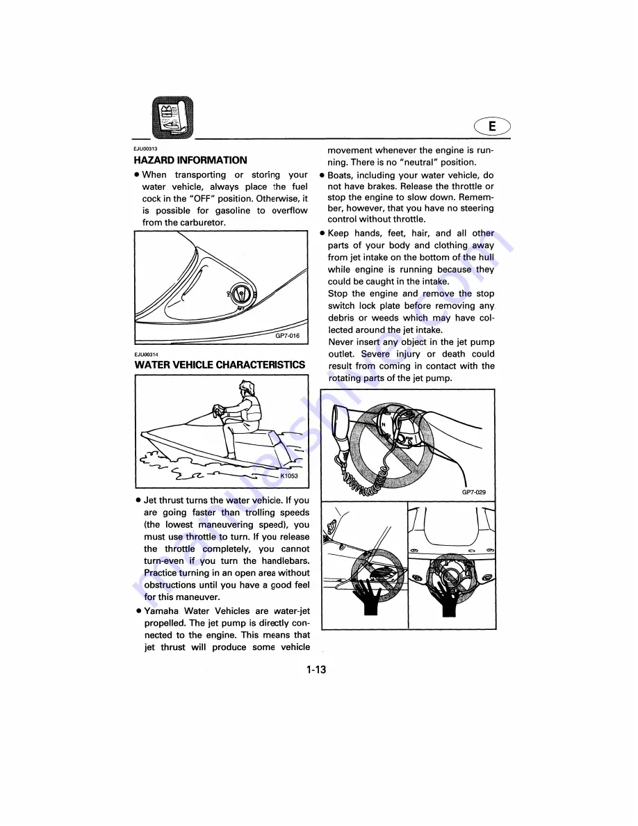 Yamaha GP1200X Owner'S Manual Download Page 17