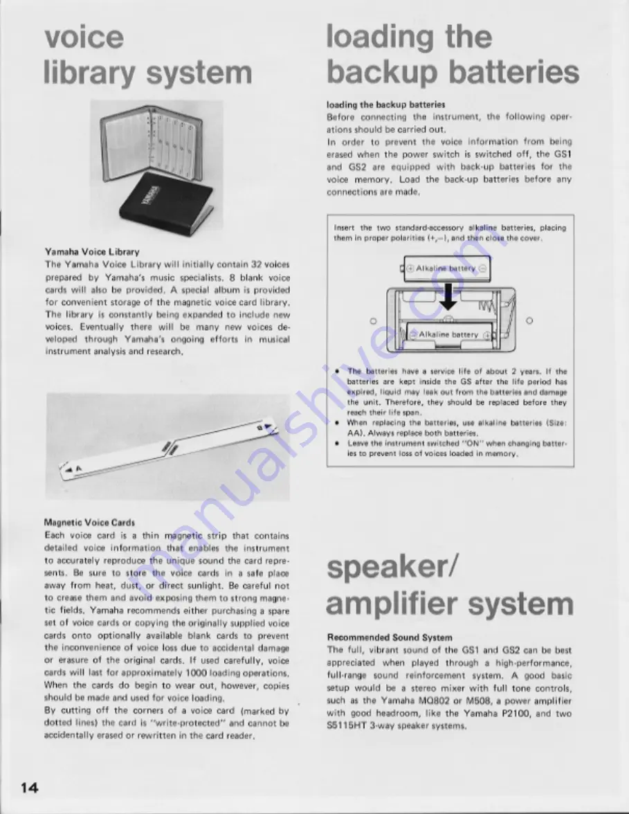 Yamaha GS1 Operating Manual Download Page 16