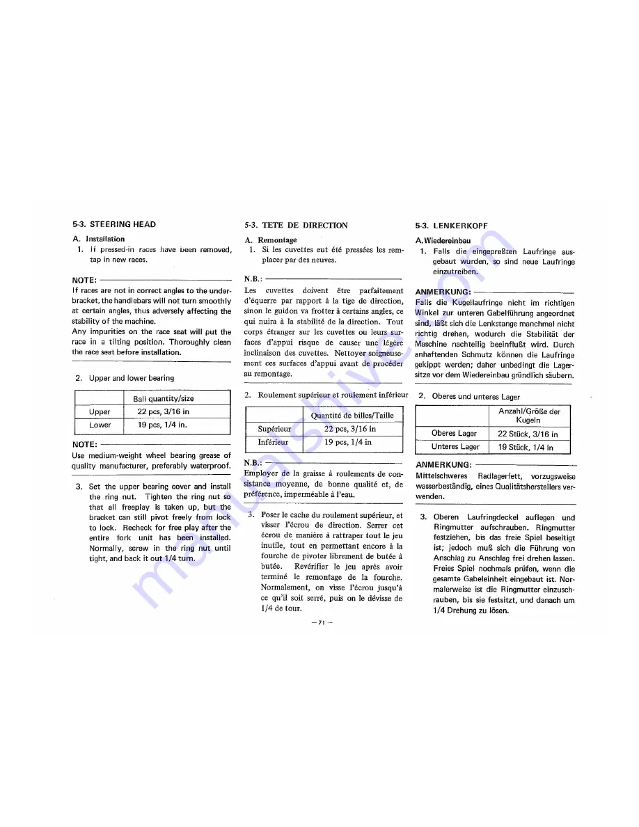 Yamaha LB2 Service Manual Download Page 74