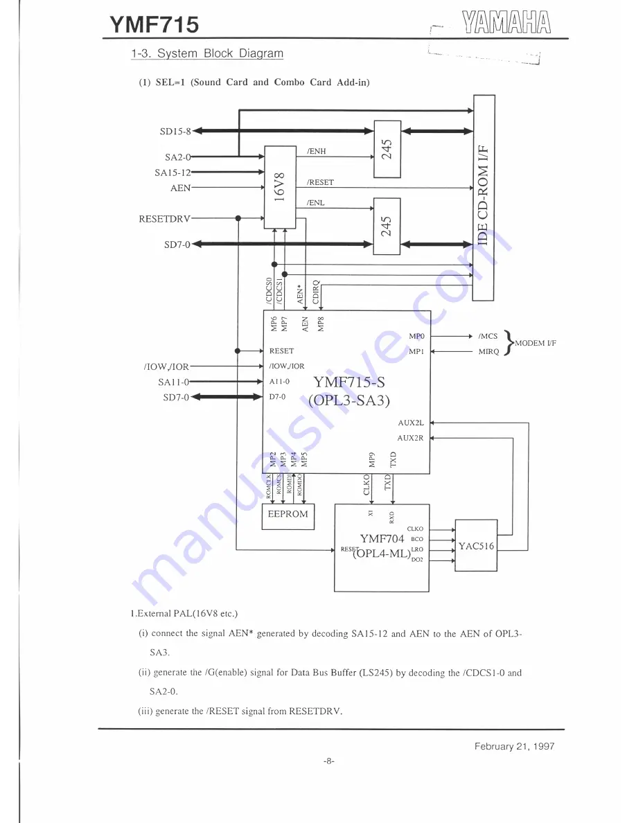 Yamaha LSI YMF715 Скачать руководство пользователя страница 8